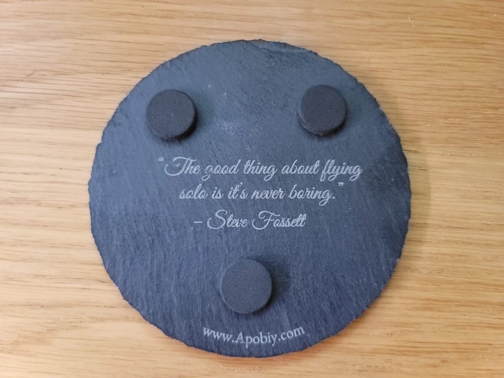 Bottom of Solo Flight Drink Coaster